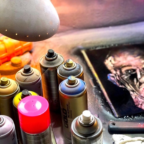 LORELEI | 11 x 17 | DANIEL ARNOLD Original Purple Spray Paint Artwork STL 2022 - Picture 3 of 9